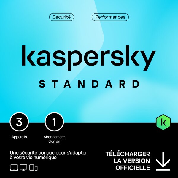 Kaspersky Standard - 3 appareils - Abonnement 1 an
