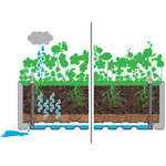 vidaXL Lit surélevé de jardin et treillis et système d'arrosage Gris