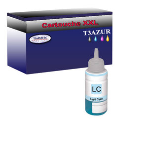 Bouteille d'encre compatible pour Epson T6735 (C13T67354A) Light Cyan - T3AZUR