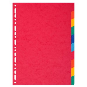 Intercalaires Carte 220g 10 Positions - A4 Maxi - Couleurs Assorties - X 25 - Exacompta