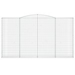 vidaXL Paniers à gabions arqués 3 Pièces 400x30x220/240 cm Fer galvanisé