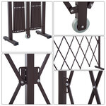 Barrière extensible rétractable barrière de sécurité avec roulette 405L x 31l x 104H cm alu métal chocolat