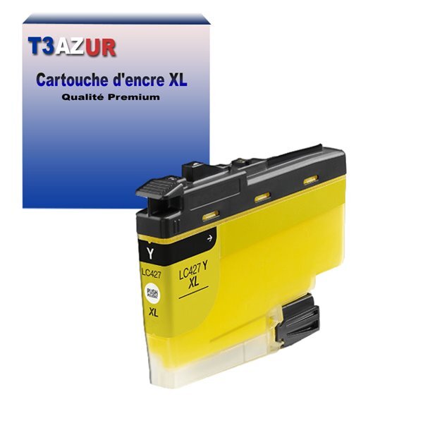 T3AZUR- Cartouche compatible avec Brother LC427 XL pour Brother MFC-J6957DW  MFC-J6957DWT  MFC-J6959DW Jaune
