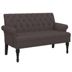 vidaXL Banc avec dossier marron foncé 120x62x75 5 cm tissu