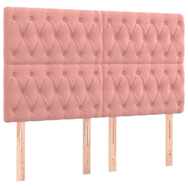 vidaXL Têtes de lit 4 Pièces Rose 72x7x78/88 cm Velours