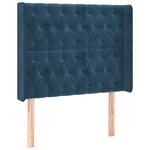 vidaXL Sommier à lattes de lit matelas LED Bleu foncé 90x190cm Velours