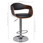 vidaXL Tabourets de bar lot de 2 noir bois courbé et similicuir