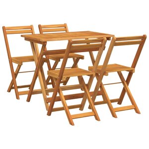 vidaXL Ensemble bistrot 5 Pièces Huile Naturelle Bois d'Acacia Massif