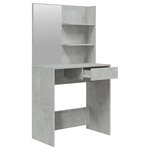 vidaXL Coiffeuse avec miroir Gris béton 74 5x40x141 cm