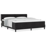Lit Box Spring vidaXL avec Matelas Noir 180x200 cm Velours
