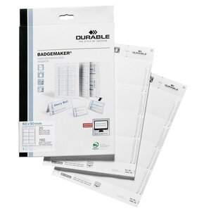 Bristols pour badges 60 x 90 mm - Planches A4 à imprimer - Boîte de 160 (paquet 160 unités)