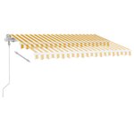 vidaXL Auvent automatique sur pied 350x250 cm Jaune/Blanc
