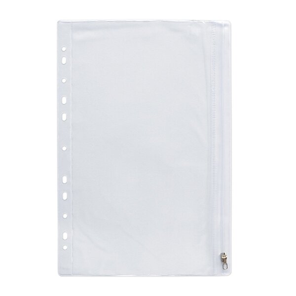 Sachet de 10 pochettes perforées à Zip PP 14/100ème. Format A4. Incolore ELBA