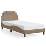 vidaXL Cadre de lit avec lumières LED cappuccino 90x200 cm similicuir