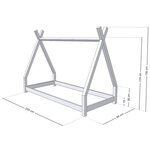 Lit Tipi enfant bois massif gris 90 x 200 cm