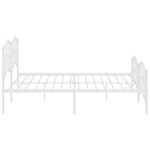 vidaXL Cadre de lit métal avec tête de lit/pied de lit blanc 193x203cm
