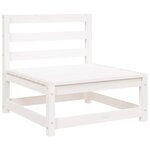 vidaXL Canapé de jardin repose-pieds 2 places blanc bois massif de pin