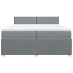 vidaXL Sommier à lattes de lit avec matelas Gris clair 200x200cm Tissu