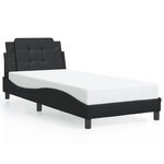 vidaXL Cadre de lit avec lumières LED noir 90x190 cm similicuir