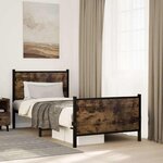 vidaXL Cadre de lit en métal sans matelas chêne fumé 80x200 cm