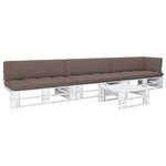 vidaXL Salon de jardin palette 4 Pièces et coussins pin imprégné de blanc