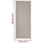 vidaXL Tapis Sisal naturel 80x200 cm Sableux