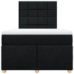 vidaXL Sommier à lattes de lit avec matelas noir 120x190 cm tissu