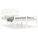 vidaXL Lit pour personne âgée et tête de lit 140x200 cm bois massif