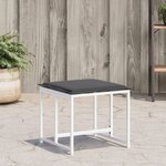 vidaXL Tabourets de jardin avec coussins 4Pièces blanc acier et textilène