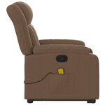 vidaXL Fauteuil de massage inclinable Marron Tissu