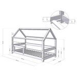 Lit cabane avec étagère 90 x 190 blanc et naturel