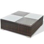 vidaXL Salon de jardin 6 Pièces avec coussins Résine tressée Marron