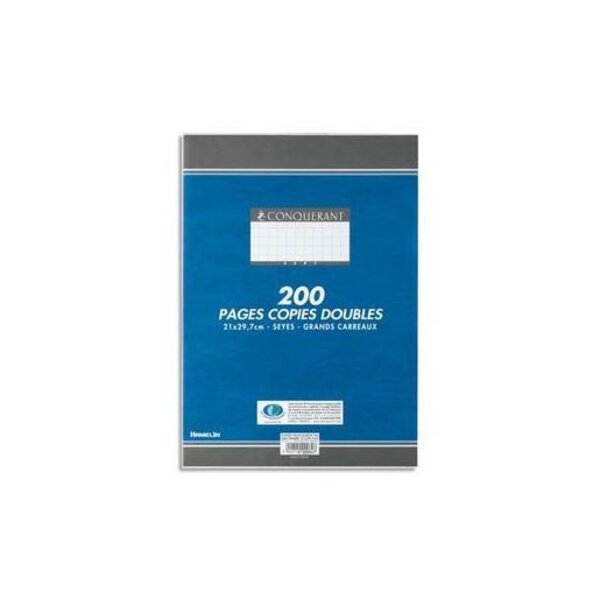 Copies doubles non perforées blanches 21x29 7cm 200pages SEYES 70g CONQUÉRANT