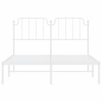 vidaXL Cadre de lit métal sans matelas et tête de lit blanc 140x200 cm