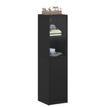vidaXL Buffet avec porte en verre noir 35x37x142 cm