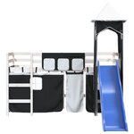 vidaXL Lit mezzanine enfants avec tour blanc/noir 80x200cm pin massif
