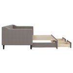 vidaXL Lit de jour avec gigogne et tiroirs taupe 80x200 cm tissu