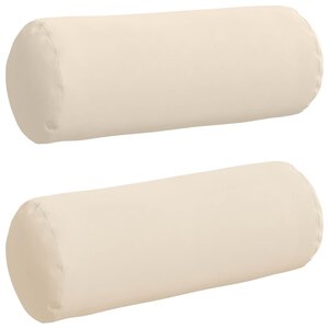 vidaXL Coussins d'accent 2 Pièces Beige Ø 25 x 70 cm Tissu en microfibre