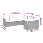 vidaXL Salon de jardin 8 Pièces avec coussins gris résine tressée