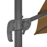 vidaXL Parasol déporté avec mât en aluminium 300x300 cm taupe