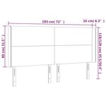 vidaXL Tête de lit à LED Gris 183x16x118/128 cm Similicuir