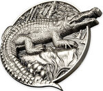 Pièce de monnaie en Argent 100 Francs g 155.5 (5 oz) Millésime 2023 Protecting Wildlife CROCODILE