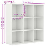 vidaXL Bibliothèque blanc 98x29x97 5 cm bois d'ingénierie