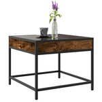 vidaXL Table basse avec LED Infinity chêne fumé 50x50x41 cm