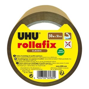 UHU Rollafix Ruban d'Emballage Brun 50m x 50mm