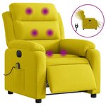 vidaXL Fauteuil inclinable de massage électrique jaune velours