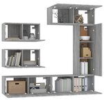 vidaXL Ensemble de meubles TV 6 Pièces Sonoma gris Bois d'ingénierie