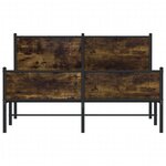 vidaXL Cadre de lit en métal sans matelas chêne fumé 140x190 cm