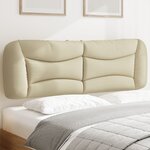 vidaXL Coussin de tête de lit crème 160 cm tissu