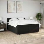 vidaXL Sommier à lattes de lit avec matelas Noir 200x200 cm Tissu